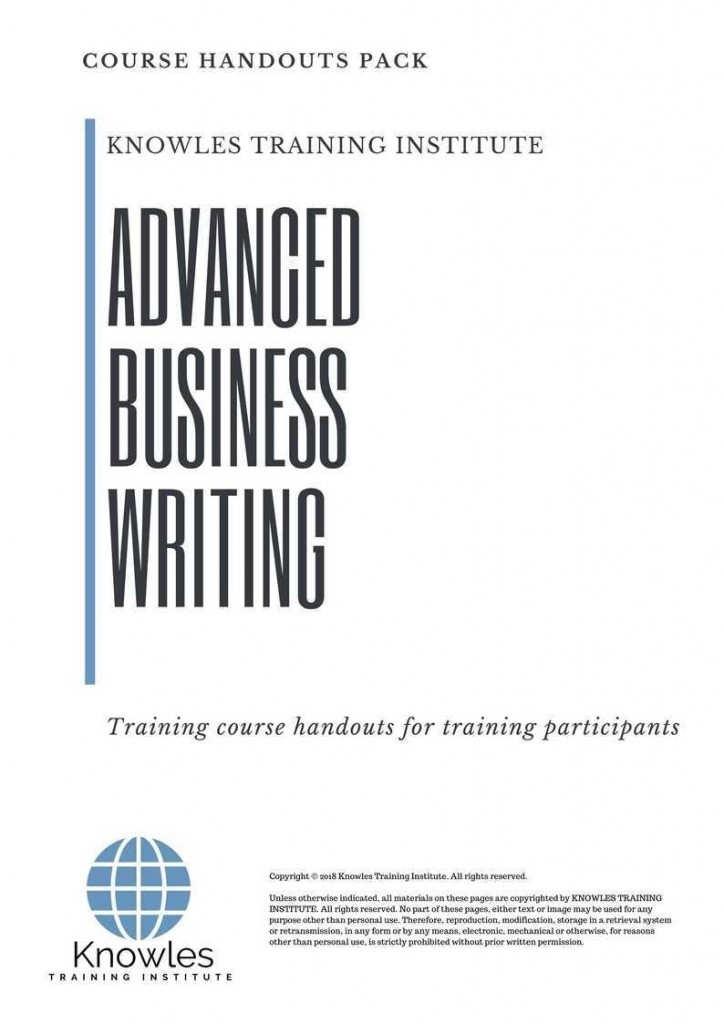 Advanced Business Writing Training Course in Spain Handouts