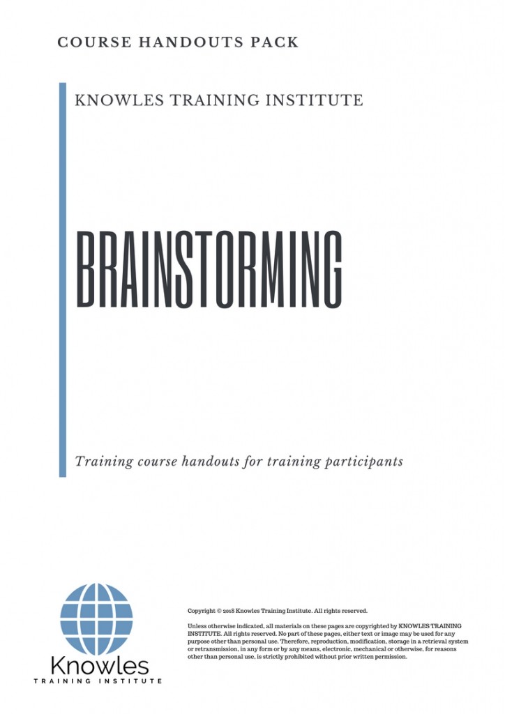 Brainstorming Training Course in Spain Handouts