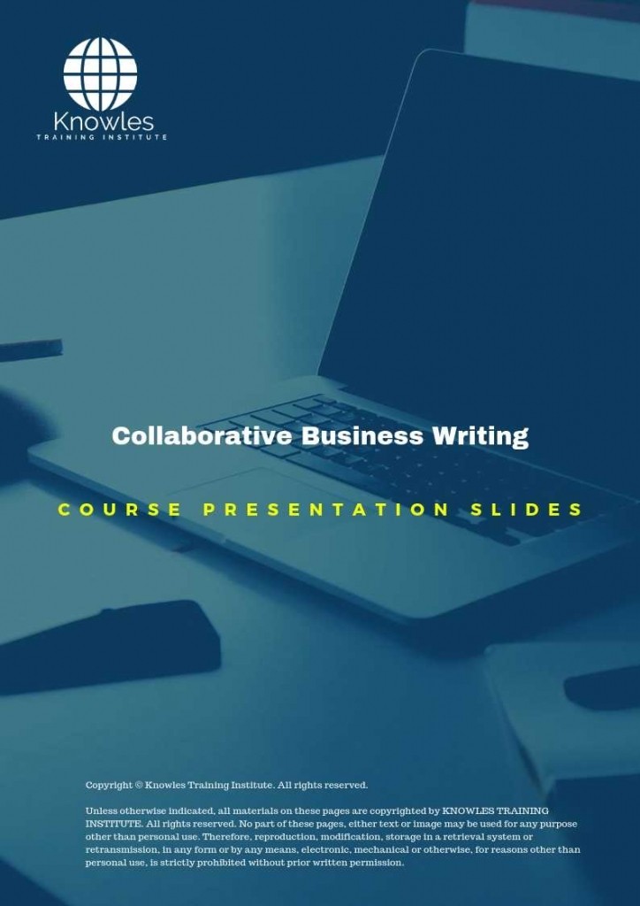 Collaborative Business Writing PPT Slides Used During Course in Spain