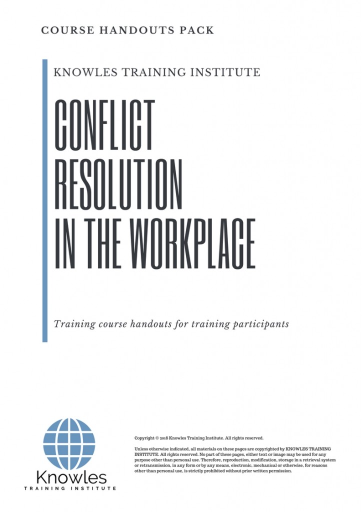 Conflict Resolution In The Workplace Course in Spain Handouts
