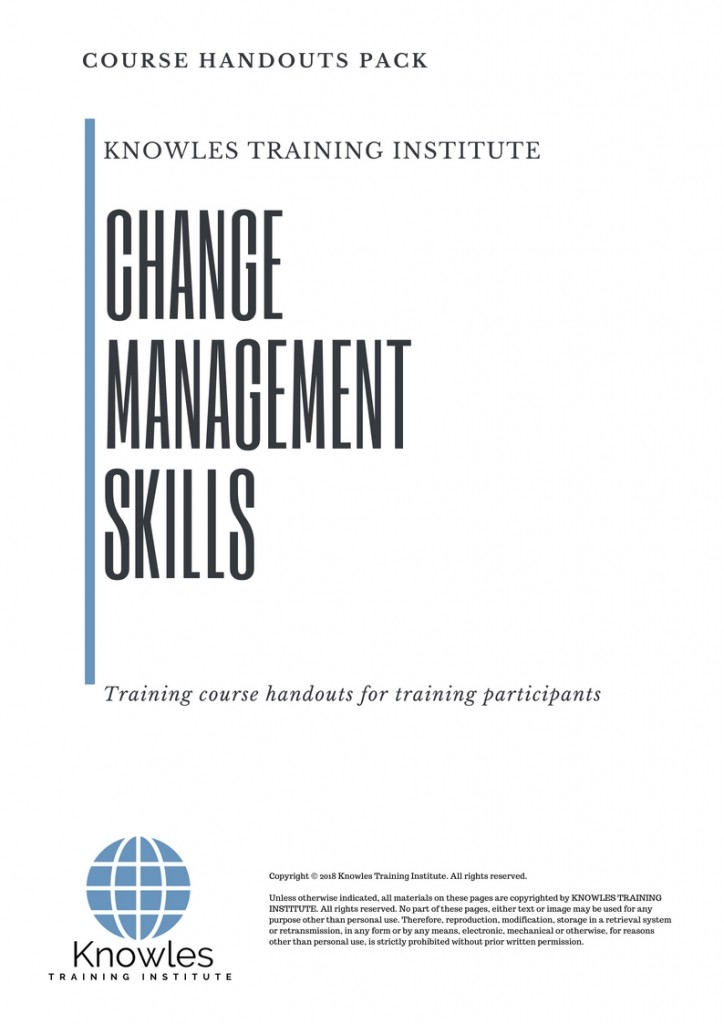 Course Handouts For Change Management Skills Training Course in Spain