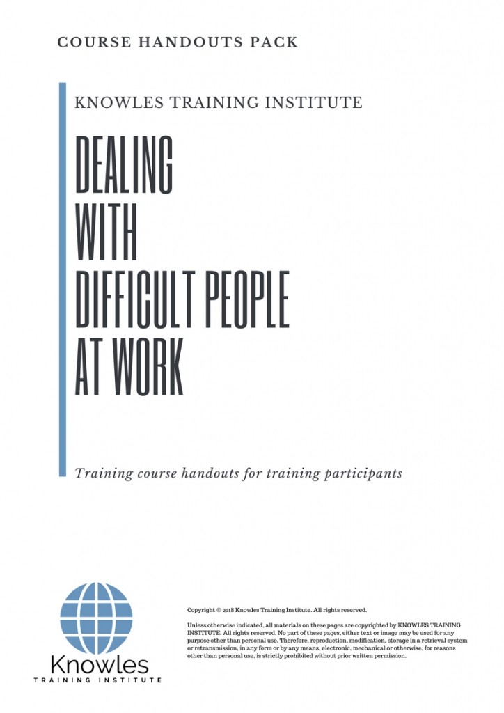 Dealing With Difficult People At Work Course in Spain Handouts