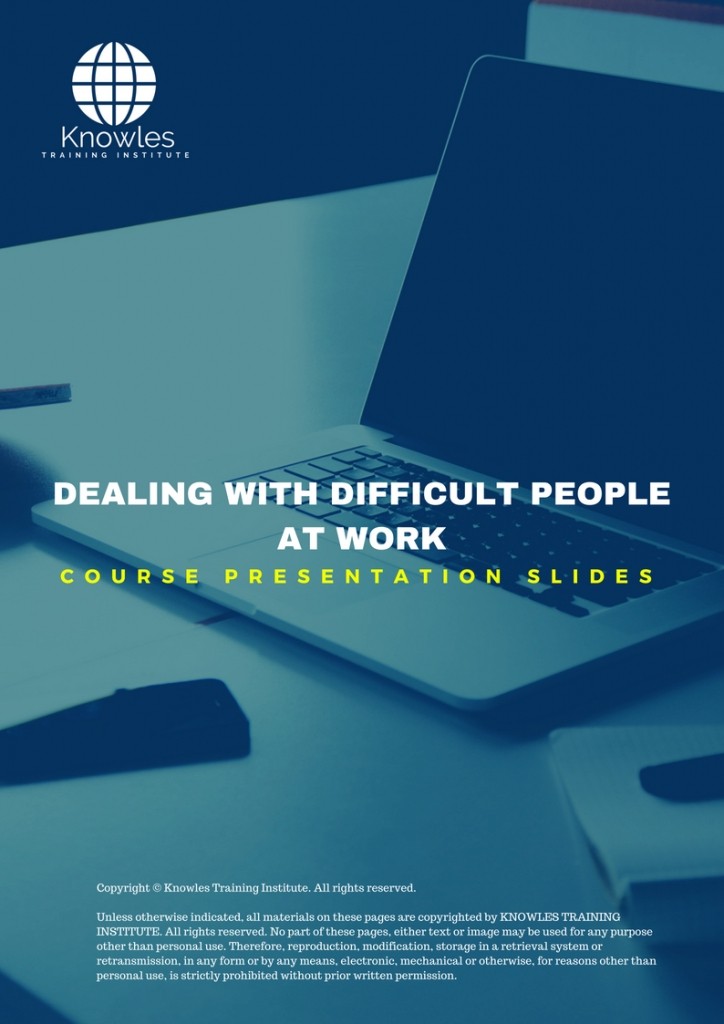 Dealing With Difficult People At Work in Spain PPT Slides Used During Course