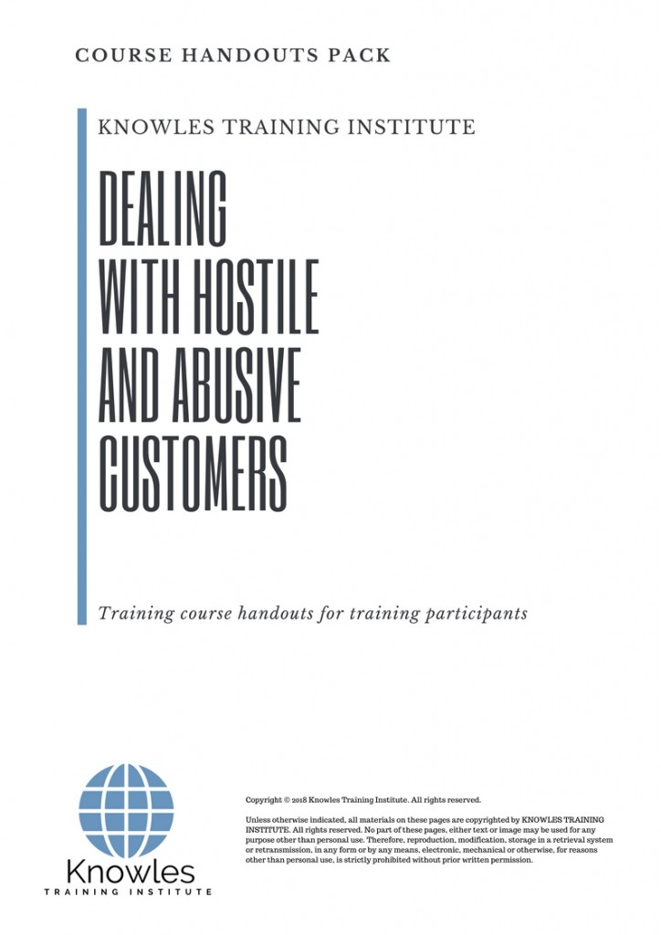 Dealing With Hostile And Abusive Customers Course in Spain Handouts