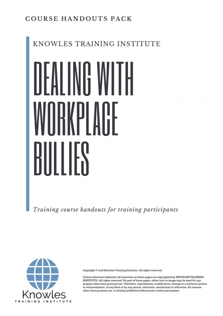 Dealing With Workplace Bullies Course in Spain Handouts