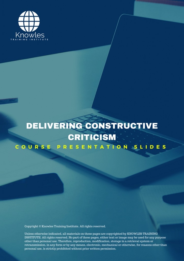 Delivering Constructive Criticism PPT in Spain Slides Used During Course