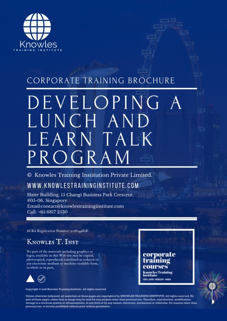 Developing A Lunch And Learn Talk Program Training Course in Spain Brochure
