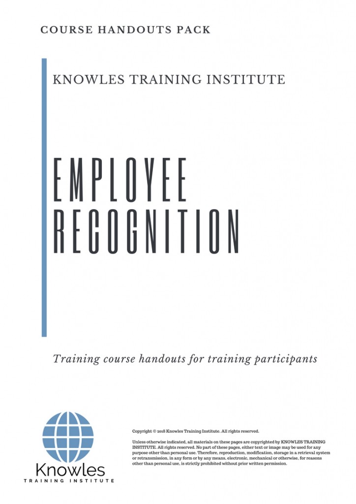 Employee Recognition Training Course in Spain Handouts