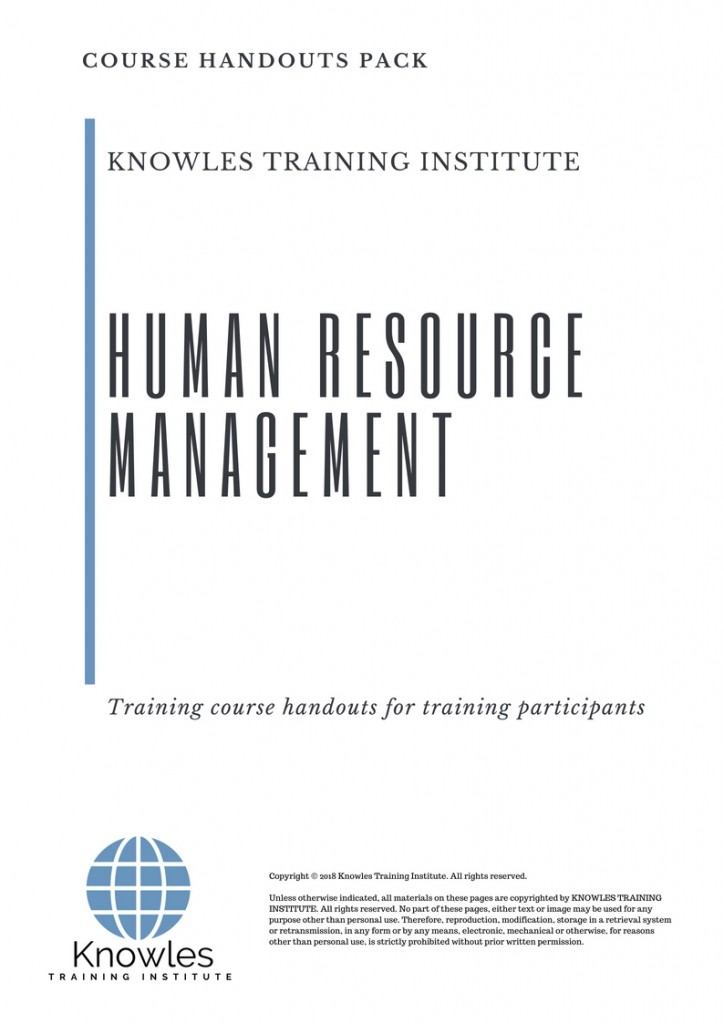 Human Resource Management Training Course in Spain Handouts