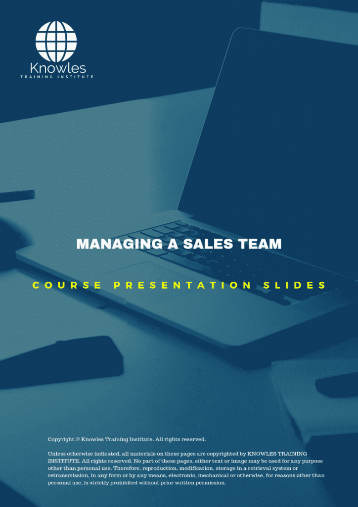 Managing A Sales Team in Spain PPT Slides Used During Course