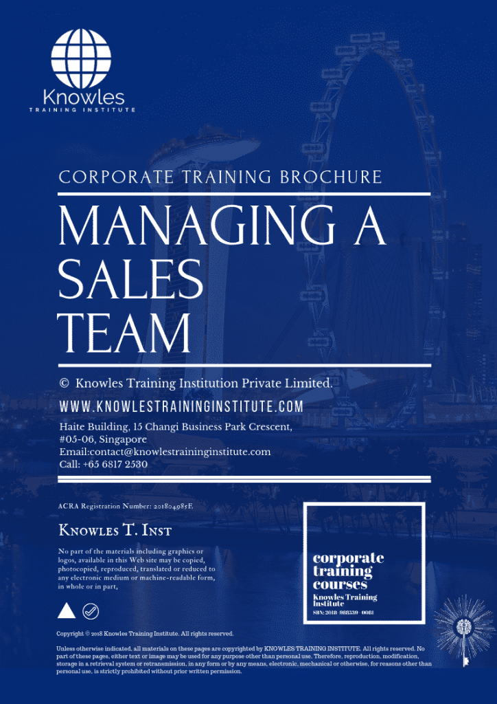 Managing a Sales Team Training Course in Spain Brochure