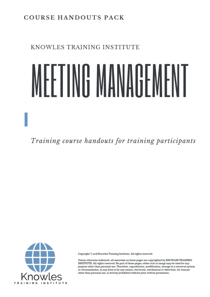 Meeting Management Training Course in Spain Handouts