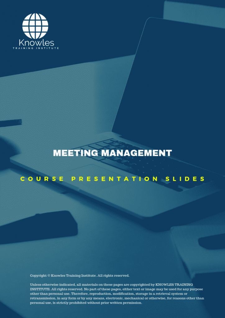 Meeting Management Training Course in Spain Presentation Slide