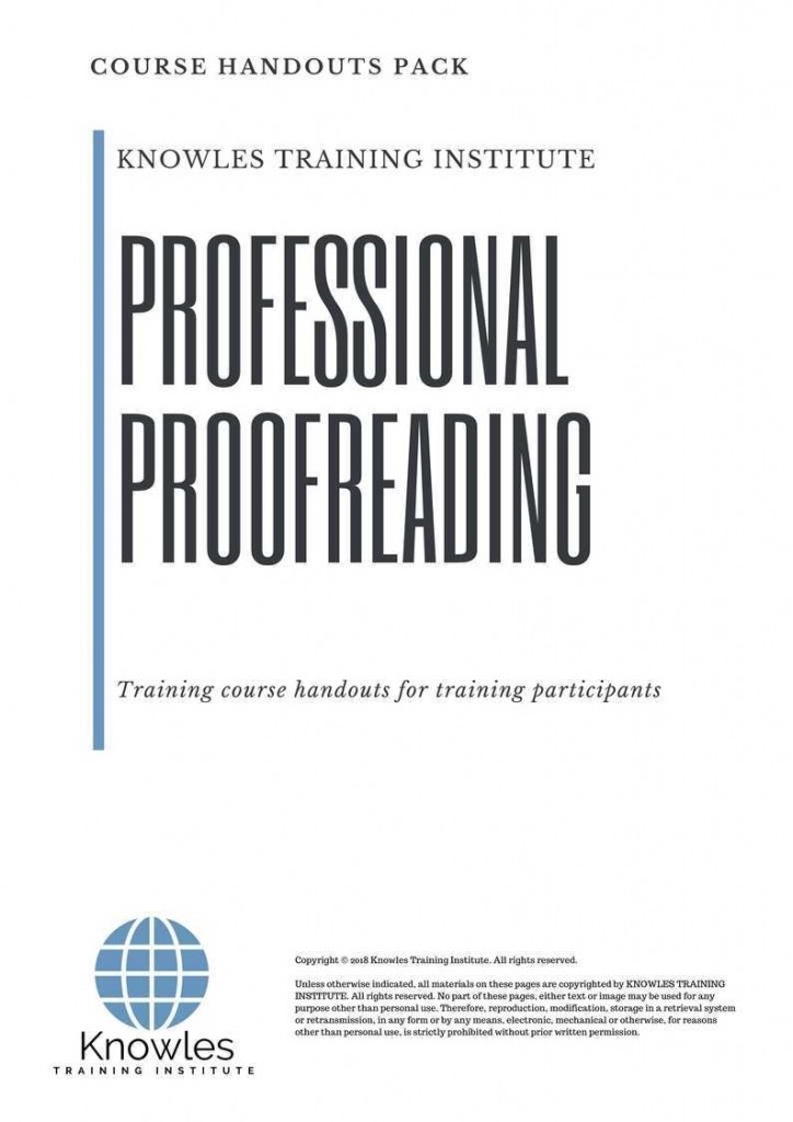 Professional Proofreading Training Course in Spain Handouts