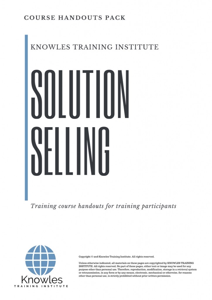 Solution Selling Course in Spain Handouts