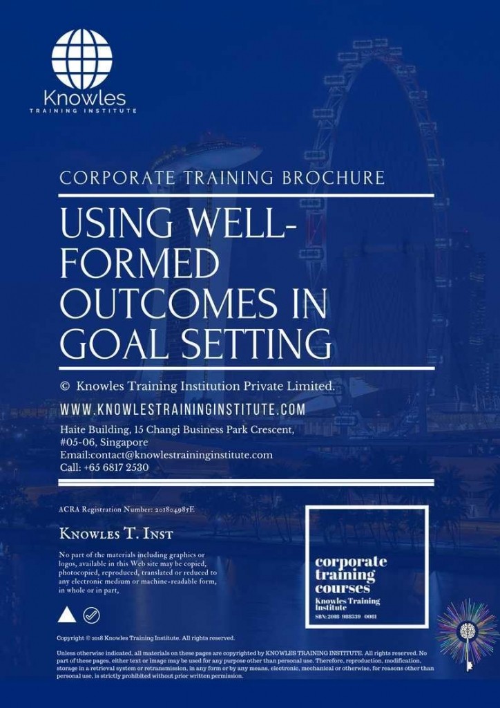Using Well-Formed Outcomes in Goal Setting Training Course in Spain Brochure