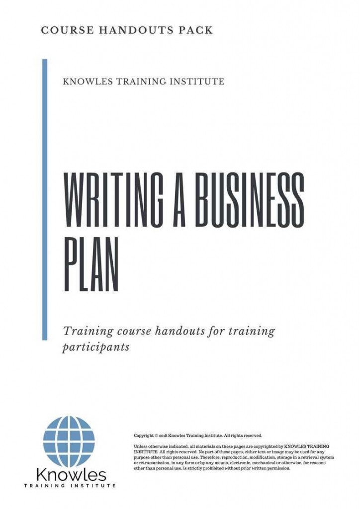 Writing A Business Plan Training Course in Spain Handouts