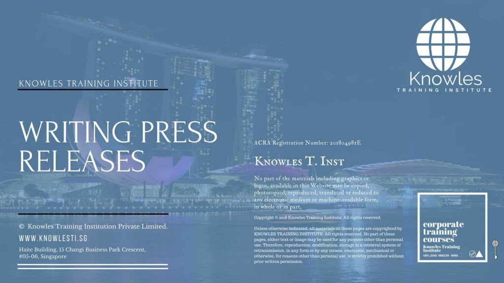 Writing Press Releases Training Course in Spain