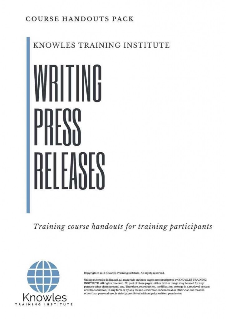 Writing Press Releases Training Course in Spain Handouts