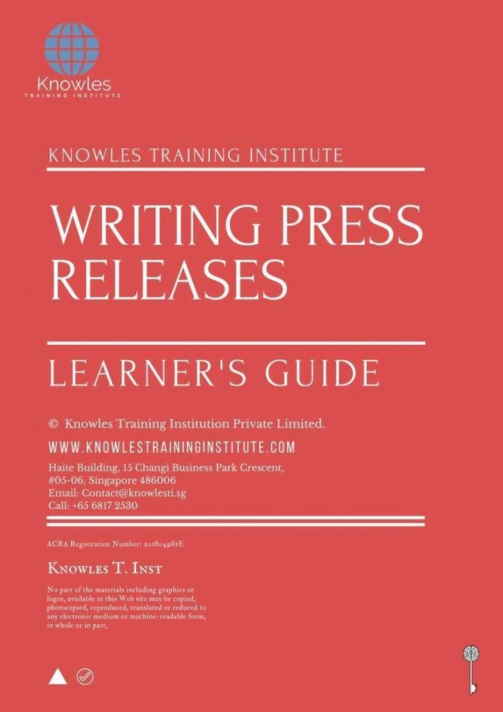 Writing Press Releases Training Course in Spain Learner_s Guide